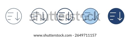 Sort down icon Symbol set collection