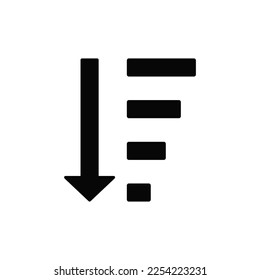Sort down icon vector. Filter sign