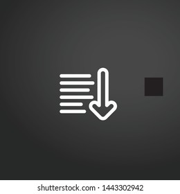 Sort Down vector icon. Sort Down concept stroke symbol design. Thin graphic elements vector illustration, outline pattern for your web site design, logo, UI. EPS 10.