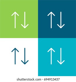 Sort green and blue material color minimal icon or logo design