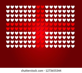 Sort of heart flag England shape Love concept design