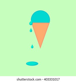 Sort of Ice cream in a waffles isolated on blue background. Ice cream in waffle cones - stock vector