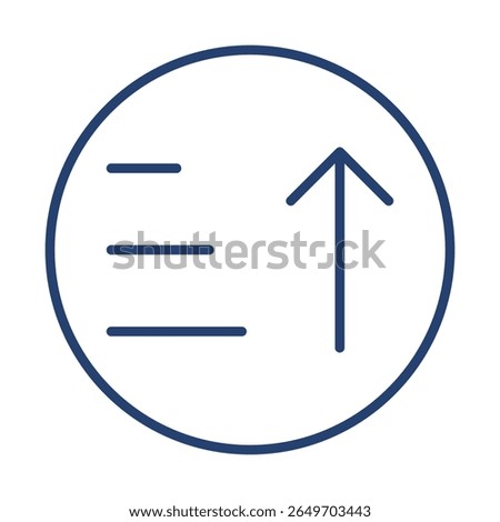 Sort up icon flat illustration outline logo