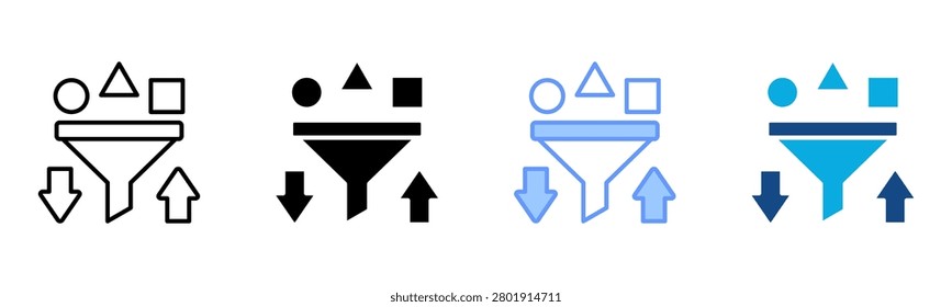 Sort Icon Multiple Style Vector Illustration