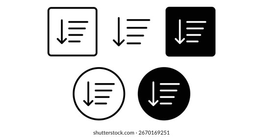 Conjunto de iconos blanco y negro Variantes cuadradas y circulares Colecciones de ilustración de diseño de Vector