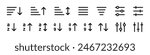 Sort icon set. Sort, order, filter vector icons collection. Sorting, alphabet icons. Vector