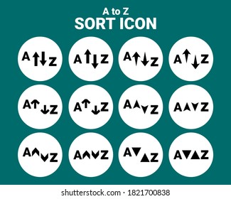 Sort icon vector. Alphabetical order list A to Z. Illustration vector