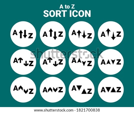 Sort icon vector. Alphabetical order list A to Z. Illustration vector