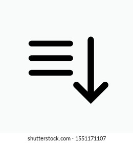 Sort Icon - Vector, Sign and Symbol for Design, Presentation, Website or Apps Elements.