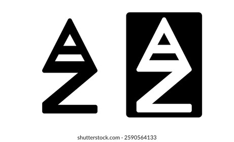 sort list AZ symbol, black isolated silhouette
