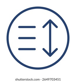 Logotipo de esquema de ilustración plana de icono de lista de ordenación