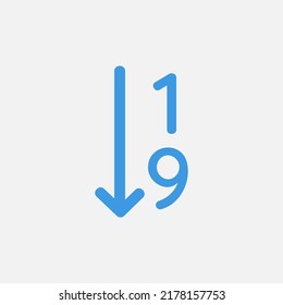 Icono de número en azul sobre editor de texto, uso para presentación de aplicación móvil del sitio web
