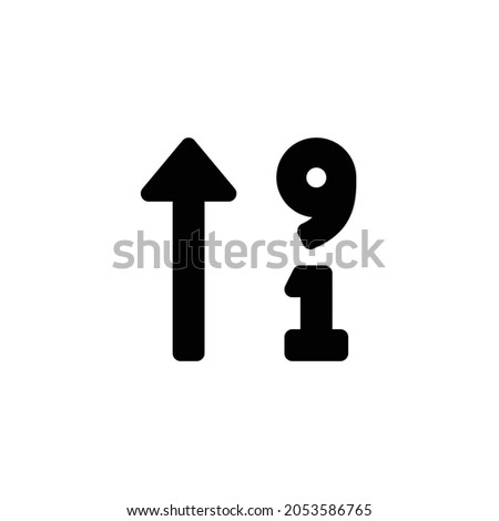 sort numeric up alt Icon. Flat style design isolated on white background. Vector illustration