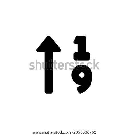 sort numeric up Icon. Flat style design isolated on white background. Vector illustration