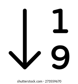 Sort / organize number or enumerate list line art vector icon for apps and websites