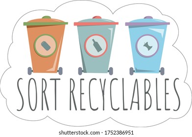 Sort recyclables. Sort garbage vector