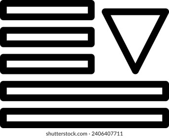 Ordenar un icono de línea vectorial