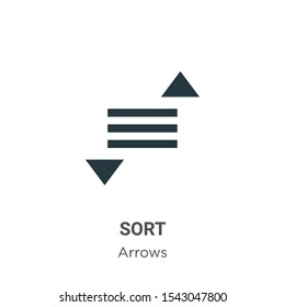 Sort vector icon on white background. Flat vector sort icon symbol sign from modern arrows collection for mobile concept and web apps design.