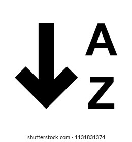 sort from A to Z, arrow button icon