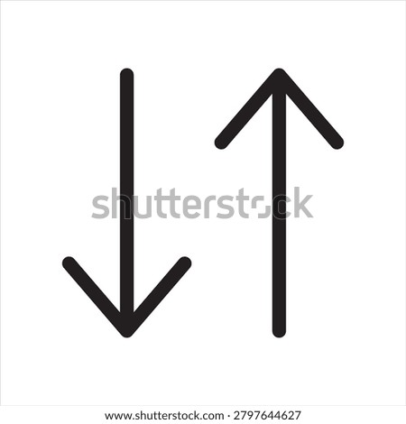 Sortation symbol icon. Usable for: user interface, sorting, organize, filter, arrange, data management, mobile app, web application. Vector illustration