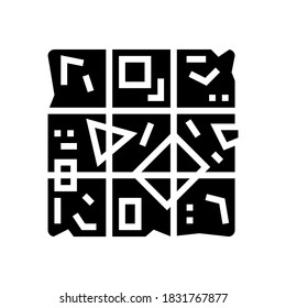 sorted garbage cube glyph icon vector. sorted garbage cube sign. isolated contour symbol black illustration