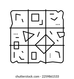 sorted garbage cube line icon vector. sorted garbage cube sign. isolated contour symbol black illustration