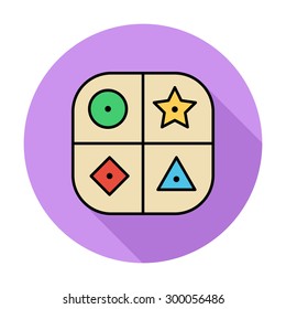 Sorter educational toy icon. Flat vector related icon whit long shadow for web and mobile applications. It can be used as - logo, pictogram, icon, infographic element. Vector Illustration. 