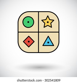 Sorter educational toy icon. Flat vector related icon whit long shadow for web and mobile applications. It can be used as - logo, pictogram, icon, infographic element. Vector Illustration. 
