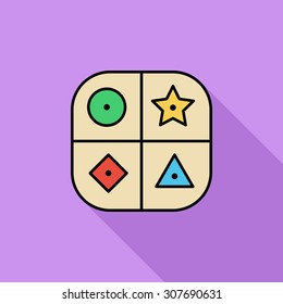 Sorter educational toy icon. Flat vector related icon with long shadow for web and mobile applications. It can be used as - logo, pictogram, icon, infographic element. Vector Illustration.