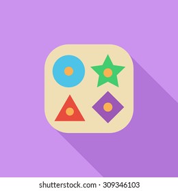 Sorter educational toy icon. Flat vector related icon with long shadow for web and mobile applications. It can be used as - logo, pictogram, icon, infographic element. Vector Illustration.