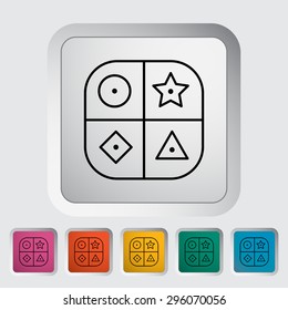 Sorter educational toy thin line flat vector related icon set for web and mobile applications. It can be used as - logo, pictogram, icon, infographic element. Vector Illustration. 