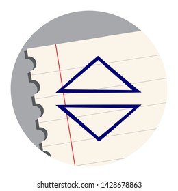 Sorting Arrows Free Hand Icon on a Notebook Sheet