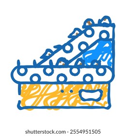 sorting belt conveyor doodle icon sketch vector. sorting belt conveyor sign. isolated symbol illustration