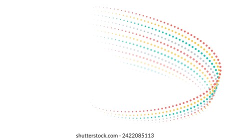 Sorting data. Vector technology background. Big data visualization. Abstract stream information with colorful circles array. Information analytics concept. Filtering machine algorithms. 