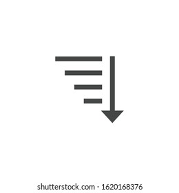 Sorting down icon isolated on white background. Display option symbol modern, simple, vector, icon for website design, mobile app, ui. Vector Illustration