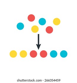 Sorting Elements Illustration. Flat Stylized Vector Illustration
