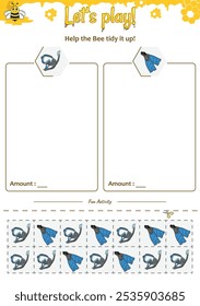 Sorting game help the Bee. Perfect for preschool learning materials, educational activities, or fun printables designed to improve skills and observation.