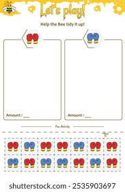 Sorting game help the Bee. Perfect for preschool learning materials, educational activities, or fun printables designed to improve skills and observation.