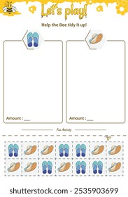 Sorting game help the Bee. Perfect for preschool learning materials, educational activities, or fun printables designed to improve skills and observation.