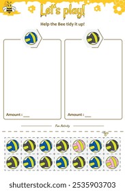 Sorting game help the Bee. Perfect for preschool learning materials, educational activities, or fun printables designed to improve skills and observation.