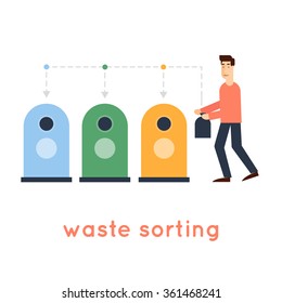 Garbage Collection Waste Recycling Waste Segregation Stock Vector ...