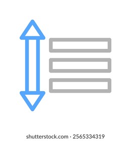 Sorting icon with up and down arrows. Concept of organization, order, and arrangement.