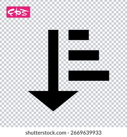 Ícone de classificação, ícone de ordem inversa, ícone de ordem crescente e decrescente, formato EPS ícone de vetor arquivo de ilustração