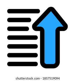 Sorting icon vector illustration in filled line style for any projects, use for website mobile app presentation