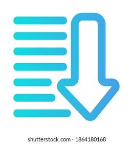 Sorting icon vector illustration in gradient style for any projects, use for website mobile app presentation