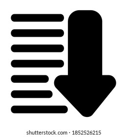 Sorting icon vector illustration in solid style for any projects, use for website mobile app presentation