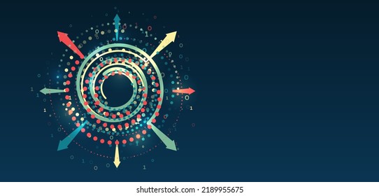 Sorting a large amount of data on a dark background. Structuring the flow of information. Data analytics concept.