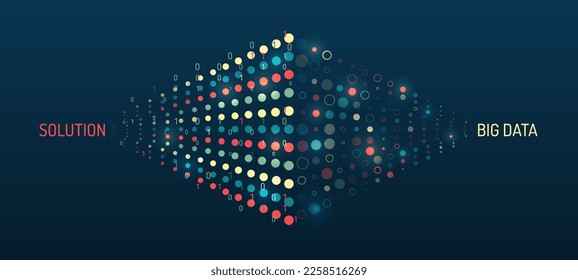 Sorting a large amount of data on a dark background. Structuring the flow of information. Data analytics concept. Futuristic file organized.