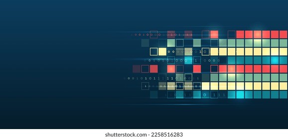 Sorting a large amount of data on a dark background. Structuring the flow of information. Data analytics concept. Futuristic file organized.