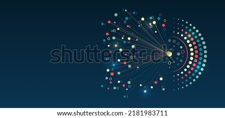 Sorting a large amount of data on a dark background. Structuring the flow of information. Data analytics concept. Futuristic file organized.